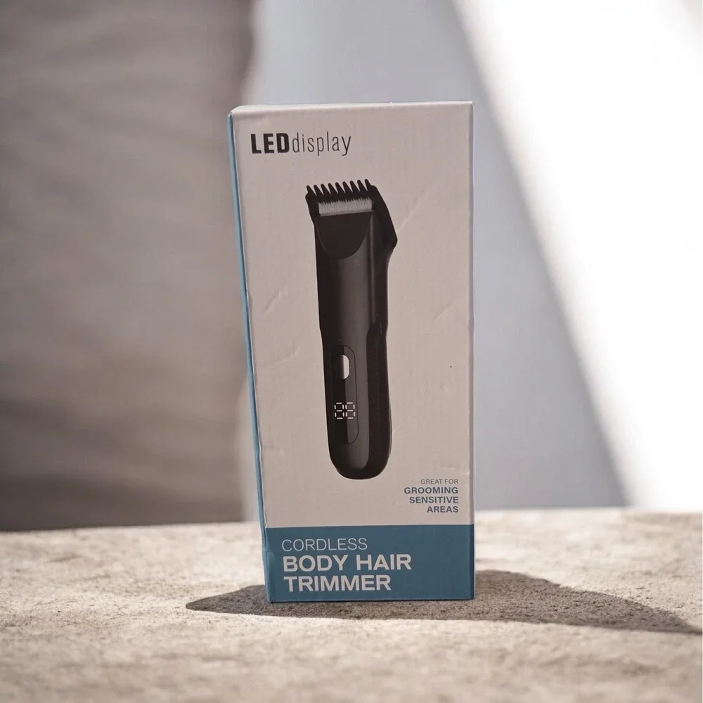 Cordless Body‎ Hair Trimmer w/ LED Display, Waterproof Grooming Sensitive Areas
